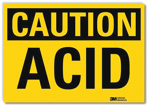 Caution Sign: Reflective Sheeting, Adhesive Sign Mounting, 5 in x 7 in Nominal Sign Size