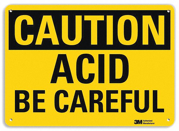 Caution Sign: Aluminum, Mounting Holes Sign Mounting, 7 in x 10 in Nominal Sign Size, 0.04 in Thick