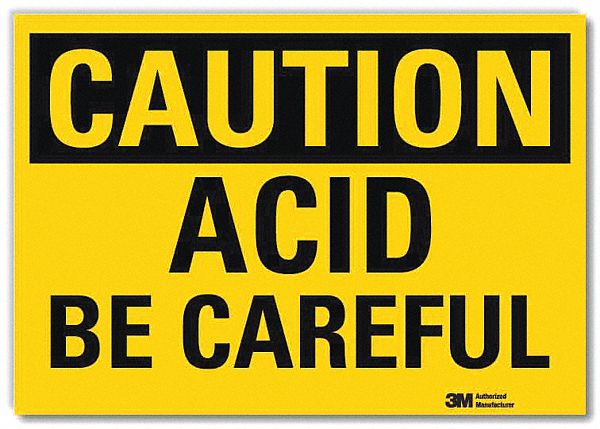 Caution Sign: Reflective Sheeting, Adhesive Sign Mounting, 10 in x 14 in Nominal Sign Size