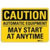 Automatic Equipment Signs - Grainger Industrial Supply