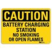 Caution: Battery Charging Station No Smoking Or Open Flames Signs