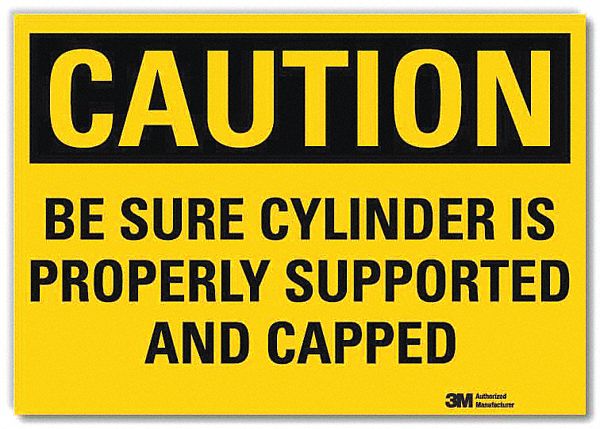 Caution Sign: Reflective Sheeting, Adhesive Sign Mounting, 10 in x 14 in Nominal Sign Size, Caution