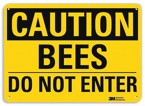 Caution Sign: Aluminum, Mounting Holes Sign Mounting, 10 in x 14 in Nominal Sign Size, 0.04 in Thick