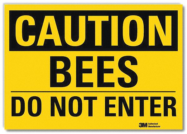 Entrance Sign: Reflective Sheeting, Adhesive Sign Mounting, 5 in x 7 in Nominal Sign Size, Caution