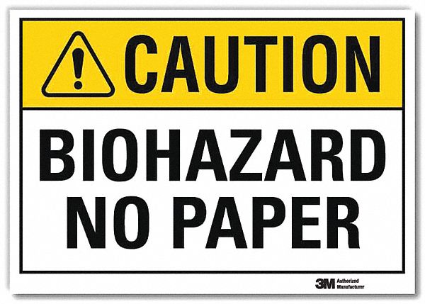 Caution Sign: Reflective Sheeting, Adhesive Sign Mounting, 10 in x 14 in Nominal Sign Size