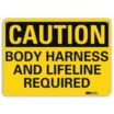 Caution: Body Harness And Lifeline Required Signs