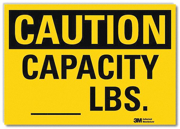 Safety Sign: Reflective Sheeting, Adhesive Sign Mounting, 5 in x 7 in Nominal Sign Size, Caution