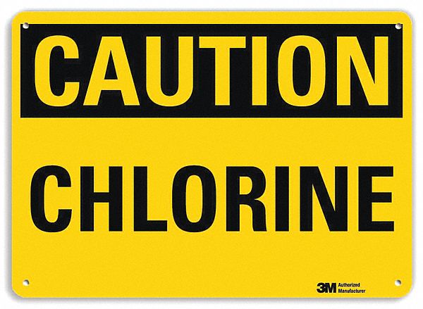 Caution Sign: Aluminum, Mounting Holes Sign Mounting, 10 in x 14 in Nominal Sign Size, 0.04 in Thick