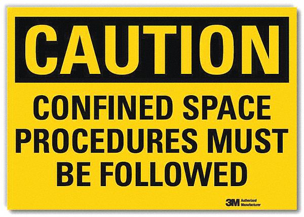 Caution Sign: Reflective Sheeting, Adhesive Sign Mounting, 10 in x 14 in Nominal Sign Size