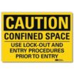 Caution: Confined Space Use Lock-Out And Entry Procedures Prior To Entry Signs