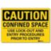 Caution: Confined Space Use Lock-Out And Entry Procedures Prior To Entry Signs