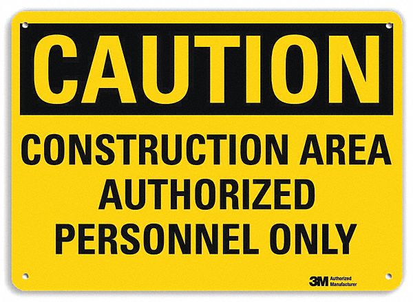 Safety Sign: Aluminum, Mounting Holes Sign Mounting, 7 in x 10 in Nominal Sign Size, Engineer Grade