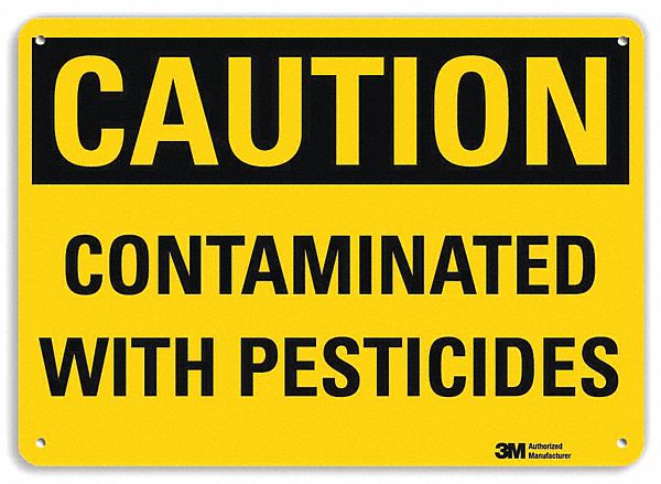 Caution Sign: Aluminum, Mounting Holes Sign Mounting, 10 in x 14 in Nominal Sign Size, 0.04 in Thick