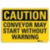 Caution: Conveyor May Start Without Warning Signs