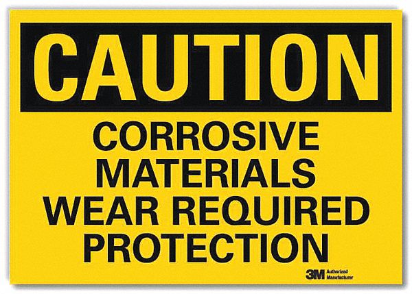 Caution Sign: Reflective Sheeting, Adhesive Sign Mounting, 10 in x 14 in Nominal Sign Size