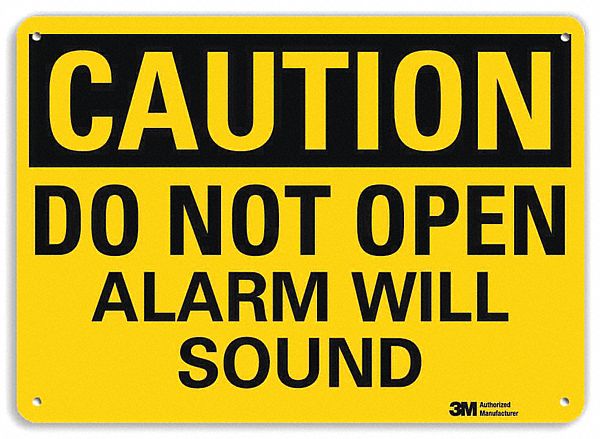 Safety Sign: Aluminum, Mounting Holes Sign Mounting, 7 in x 10 in Nominal Sign Size, Engineer Grade