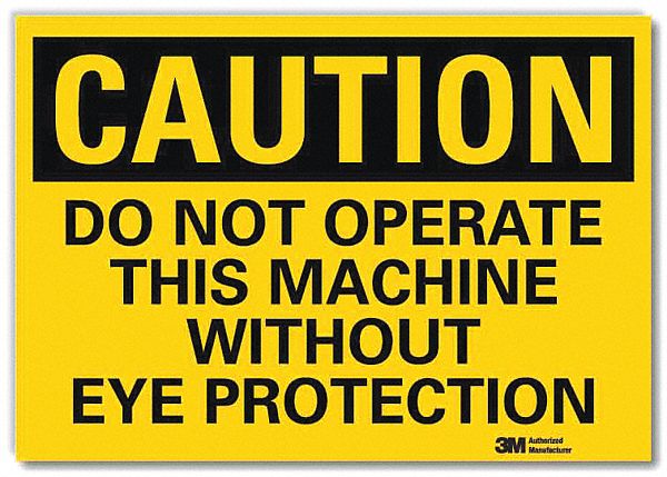 Caution Sign: Reflective Sheeting, Adhesive Sign Mounting, 10 in x 14 in Nominal Sign Size, Caution