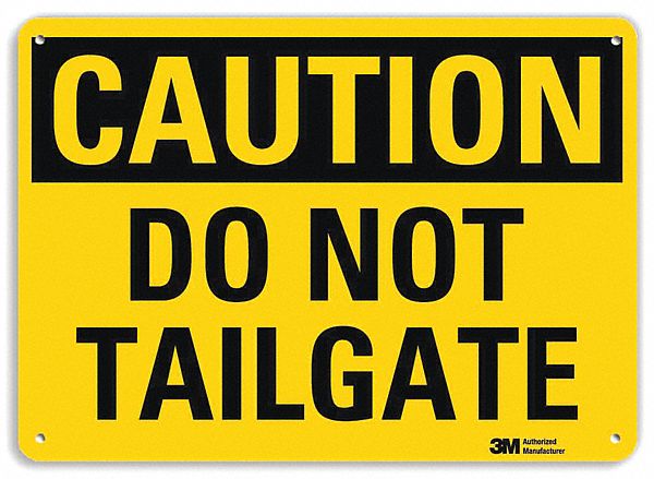 Caution Sign, 10 in x 14 in, Aluminum