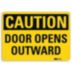 Caution: Door Opens Outward Signs