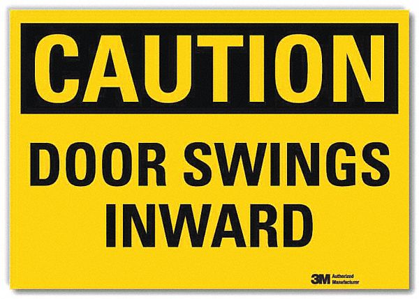 Safety Sign: Reflective Sheeting, Adhesive Sign Mounting, 10 in x 14 in Nominal Sign Size, Caution