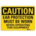 Caution: Ear Protection Must Be Worn When Operating This Equipment Signs