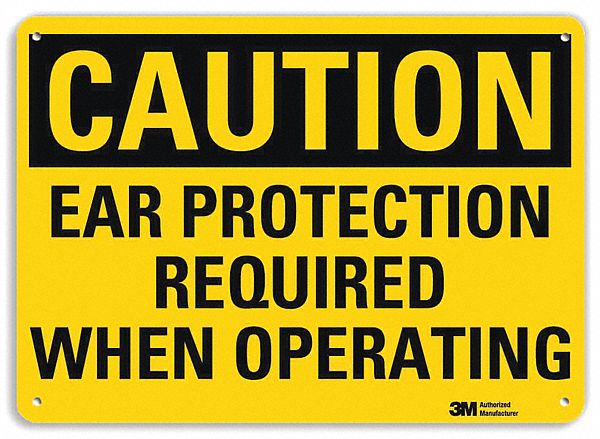Caution Sign, 10 in x 14 in, Aluminum