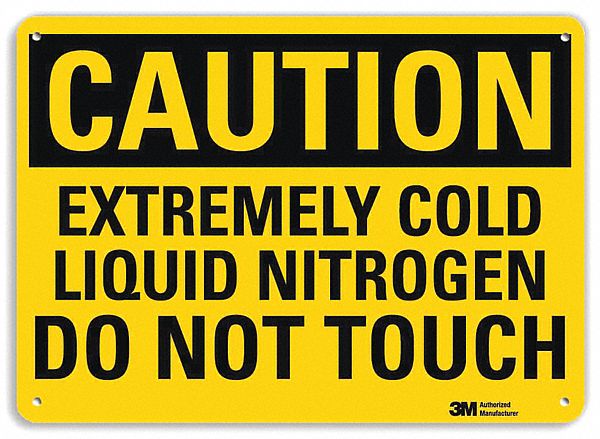 Caution Sign: Aluminum, Mounting Holes Sign Mounting, 10 in x 14 in Nominal Sign Size, 0.04 in Thick