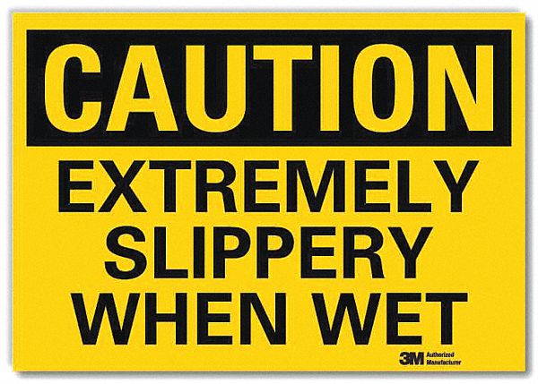 Safety Sign: Reflective Sheeting, Adhesive Sign Mounting, 7 in x 10 in Nominal Sign Size, Caution