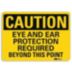 Caution: Eye And Ear Protection Required Beyond This Point Signs