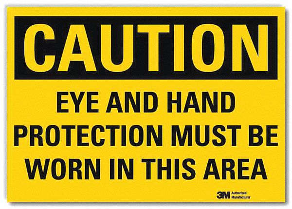 Caution Sign: Reflective Sheeting, Adhesive Sign Mounting, 10 in x 14 in Nominal Sign Size, Caution