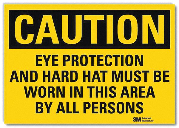 Caution Sign: Reflective Sheeting, Adhesive Sign Mounting, 10 in x 14 in Nominal Sign Size, Caution