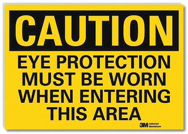 Caution Sign: Reflective Sheeting, Adhesive Sign Mounting, 10 in x 14 in Nominal Sign Size, Caution
