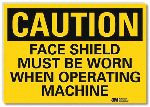 Caution Sign: Reflective Sheeting, Adhesive Sign Mounting, 10 in x 14 in Nominal Sign Size, Caution