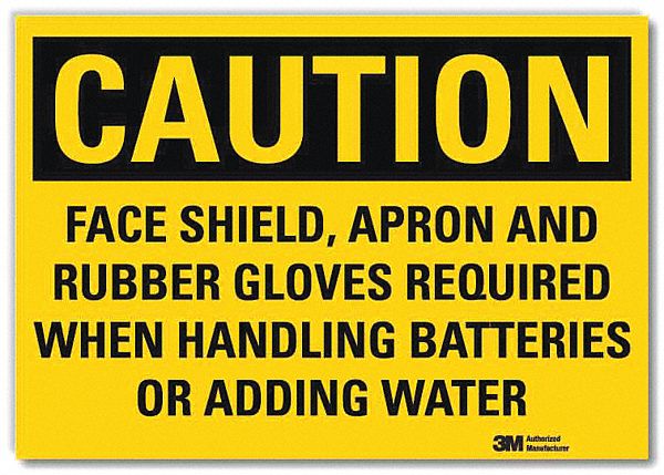 Caution Sign: Reflective Sheeting, Adhesive Sign Mounting, 10 in x 14 in Nominal Sign Size
