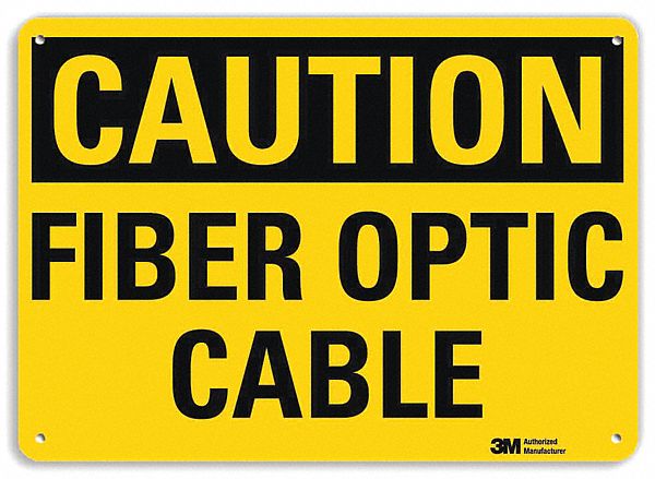 Caution Sign: Aluminum, Mounting Holes Sign Mounting, 10 in x 14 in Nominal Sign Size, 0.04 in Thick
