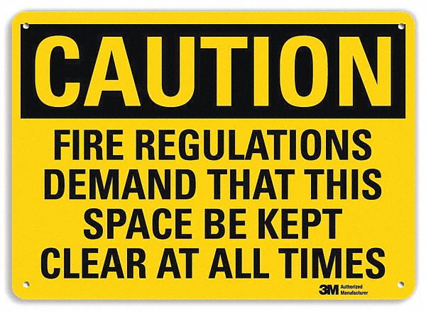Caution Sign: Aluminum, Mounting Holes Sign Mounting, 10 in x 14 in Nominal Sign Size, 0.04 in Thick