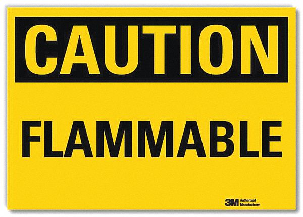 Caution Sign: Reflective Sheeting, Adhesive Sign Mounting, 10 in x 14 in Nominal Sign Size