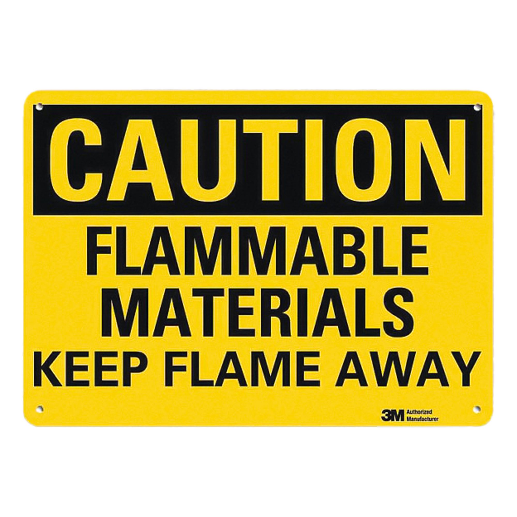Caution Sign: Aluminum, Mounting Holes Sign Mounting, 10 in x 14 in Nominal Sign Size, 0.04 in Thick