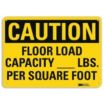 Caution: Floor Load Capacity ___ Lbs. Per Square Foot Signs