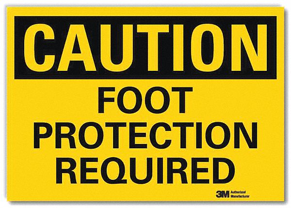 Caution Sign: Reflective Sheeting, Adhesive Sign Mounting, 5 in x 7 in Nominal Sign Size