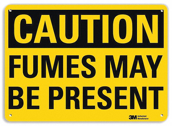 Caution Sign: Aluminum, Mounting Holes Sign Mounting, 10 in x 14 in Nominal Sign Size, 0.04 in Thick