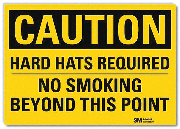 Caution Sign: Reflective Sheeting, Adhesive Sign Mounting, 10 in x 14 in Nominal Sign Size, Caution