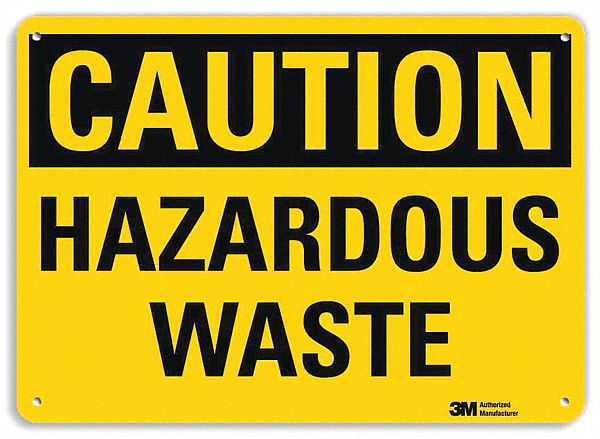 Caution Sign: Aluminum, Mounting Holes Sign Mounting, 10 in x 14 in Nominal Sign Size, 0.04 in Thick