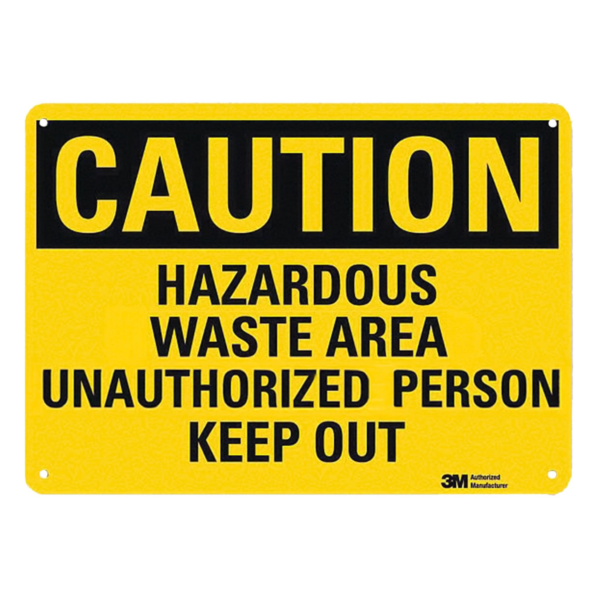 Caution Sign: Aluminum, Mounting Holes Sign Mounting, 10 in x 14 in Nominal Sign Size, 0.04 in Thick