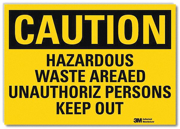 Caution Sign: Reflective Sheeting, Adhesive Sign Mounting, 10 in x 14 in Nominal Sign Size