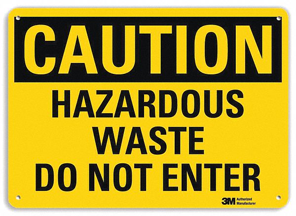 Caution Sign, 7 in x 10 in, Aluminum