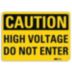 Caution: High Voltage Do Not Enter Signs