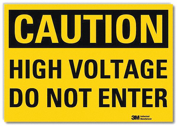 Caution Sign: Reflective Sheeting, Adhesive Sign Mounting, 10 in x 14 in Nominal Sign Size