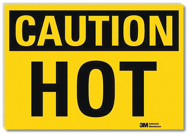 Caution Sign: Reflective Sheeting, Adhesive Sign Mounting, 10 in x 14 in Nominal Sign Size