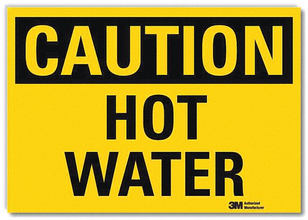 Caution Sign: Reflective Sheeting, Adhesive Sign Mounting, 10 in x 14 in Nominal Sign Size